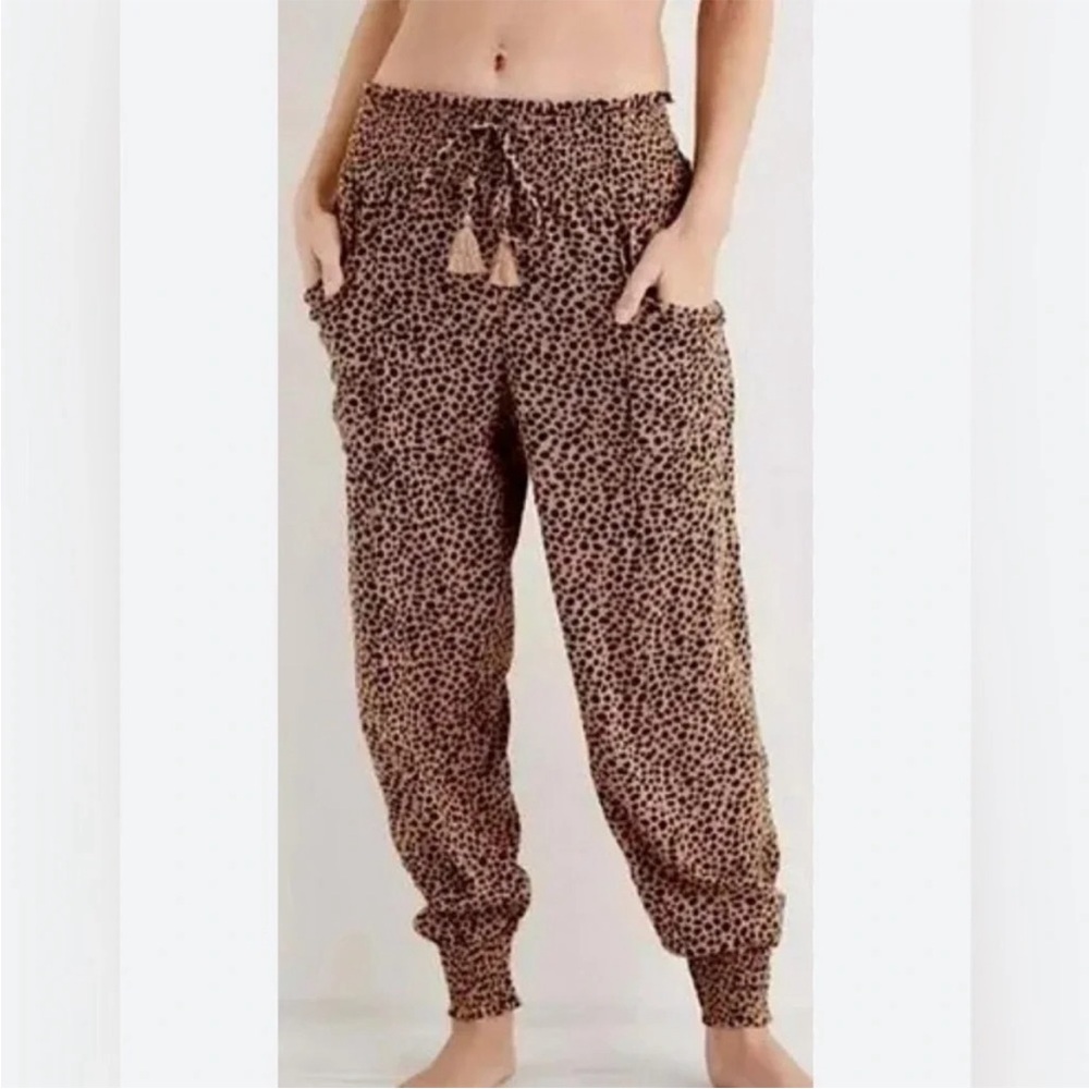 Aerie leopard boho loose jogger pants size small